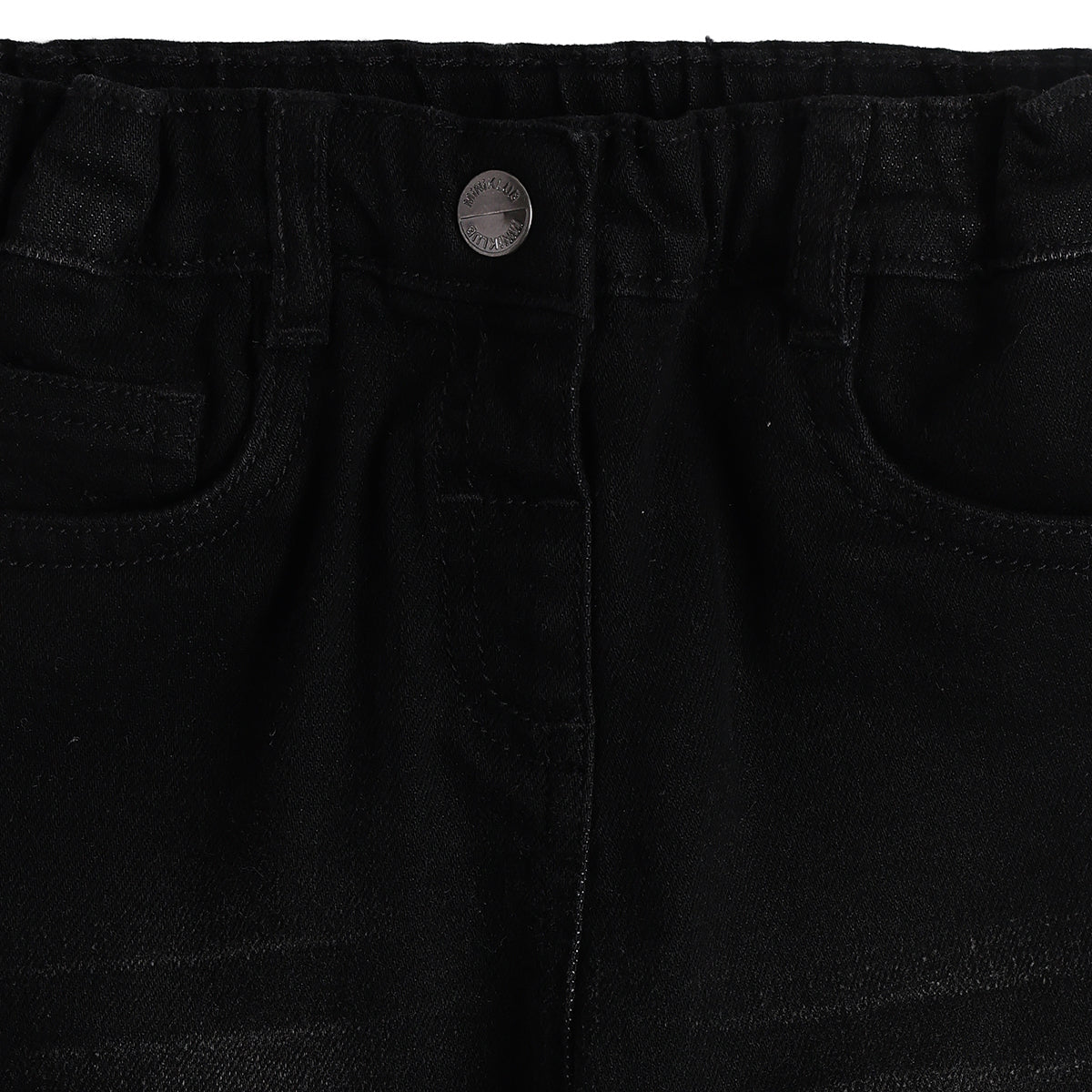 Baby Girls Black Cotton Denim Pant Regular Fit Casual Wear