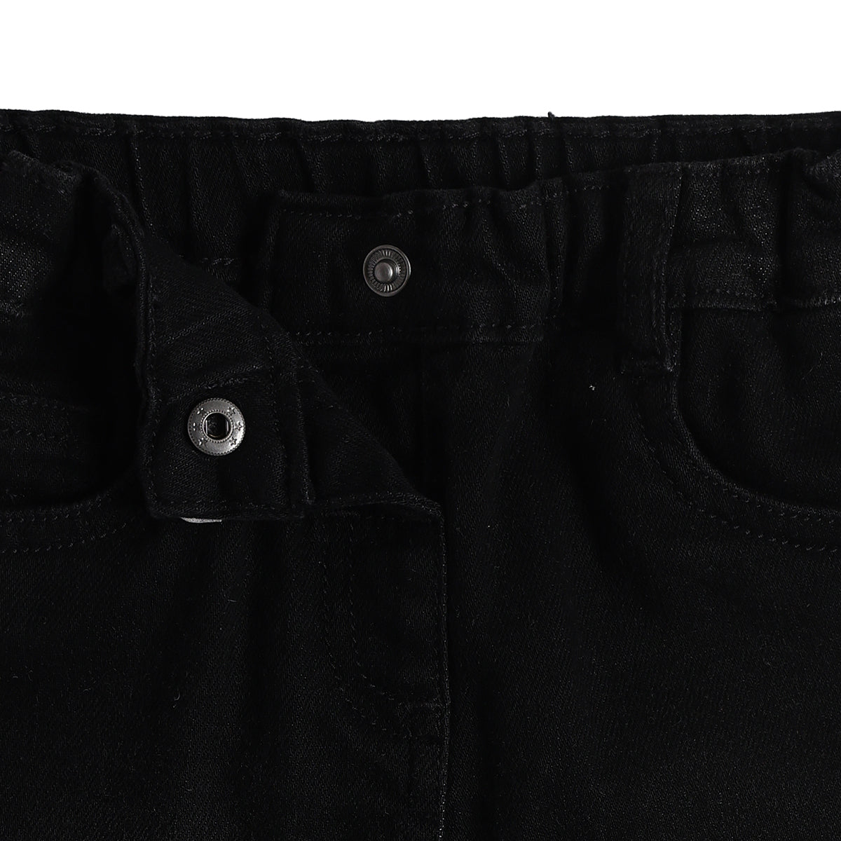 Baby Girls Black Cotton Denim Pant Regular Fit Casual Wear