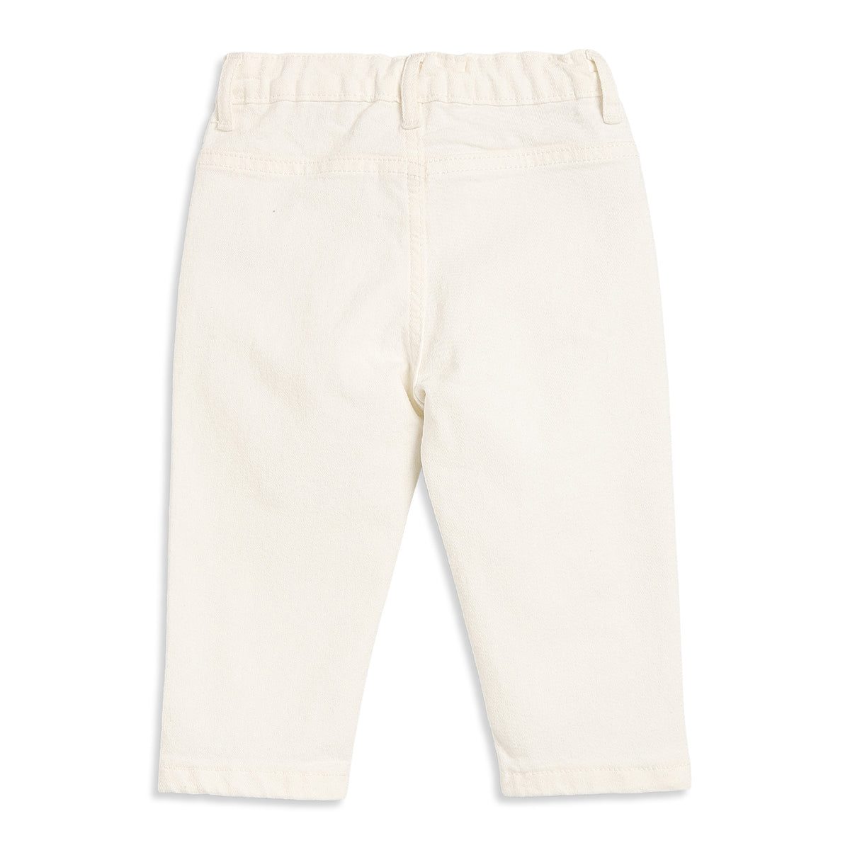 Baby Girls Off-White Denim Pants Regular Fit Casual Wear