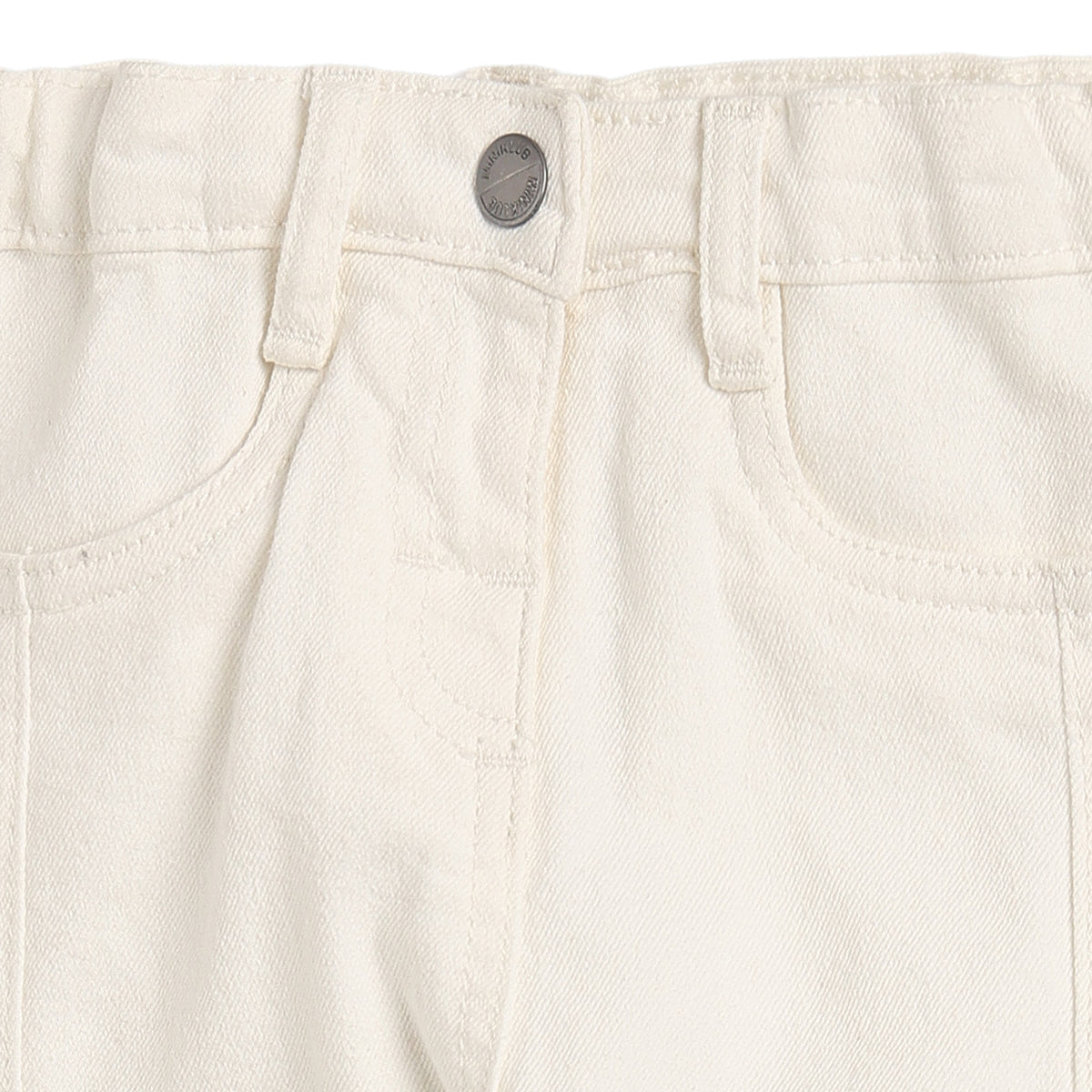 Baby Girls Off-White Denim Pants Regular Fit Casual Wear