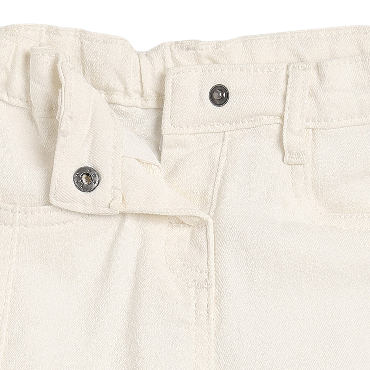 Baby Girls Off-White Denim Pants Regular Fit Casual Wear