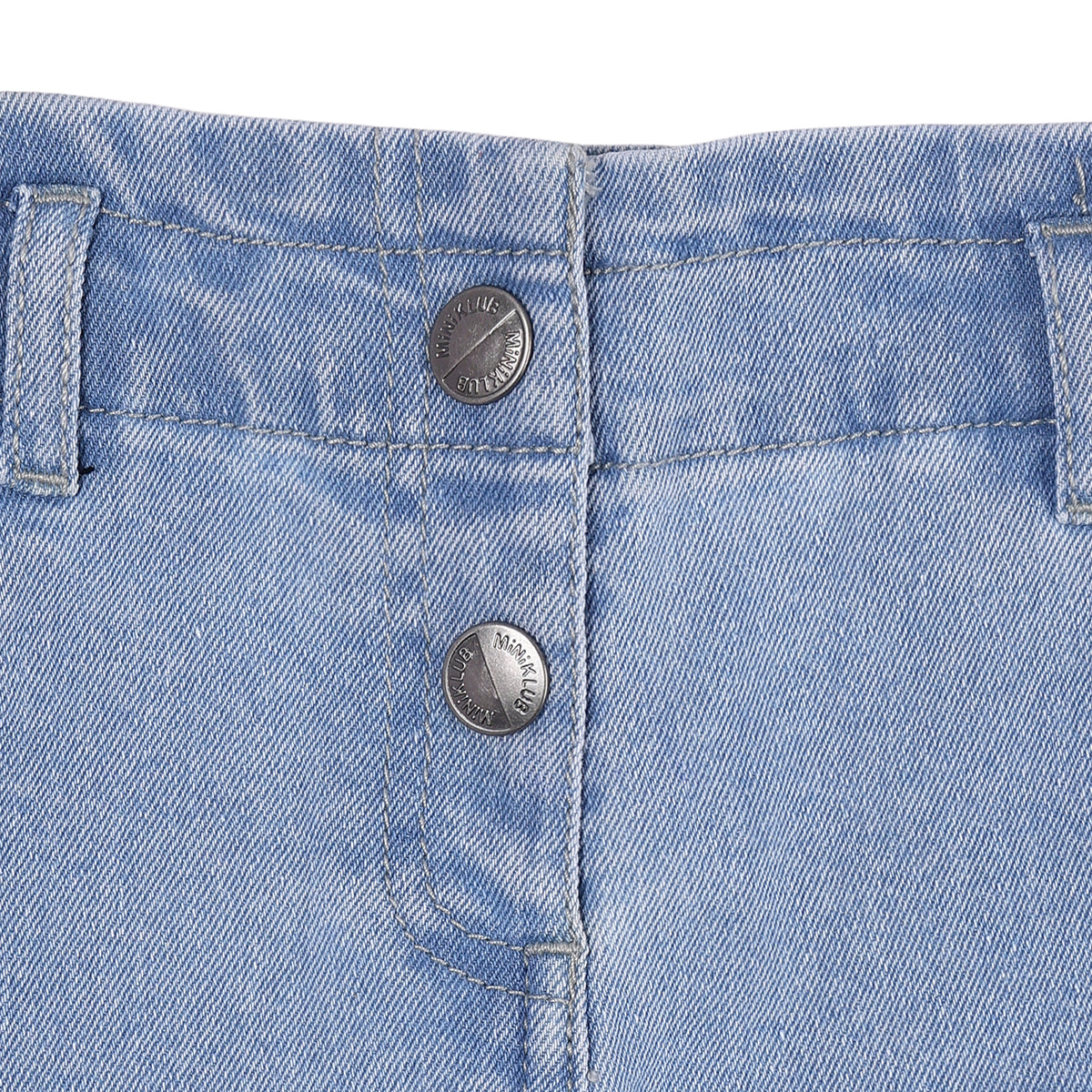 Baby Girls Light Blue Cotton Blend Denim Pant Regular Fit Casual Wear