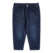 Baby Girls Dark Blue Washed Denim Pants Regular Fit Casual Wear