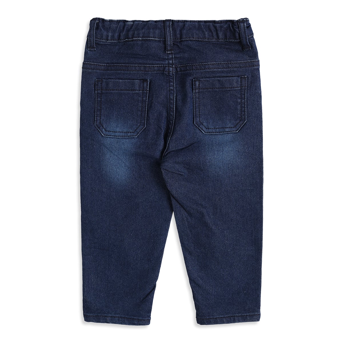 Baby Girls Dark Blue Washed Denim Pants Regular Fit Casual Wear
