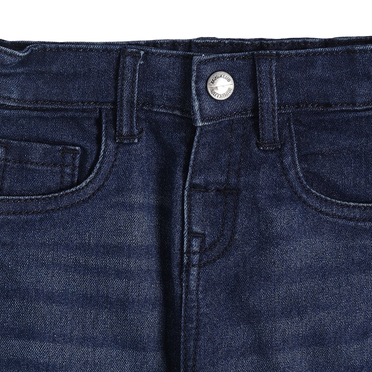Baby Girls Dark Blue Washed Denim Pants Regular Fit Casual Wear