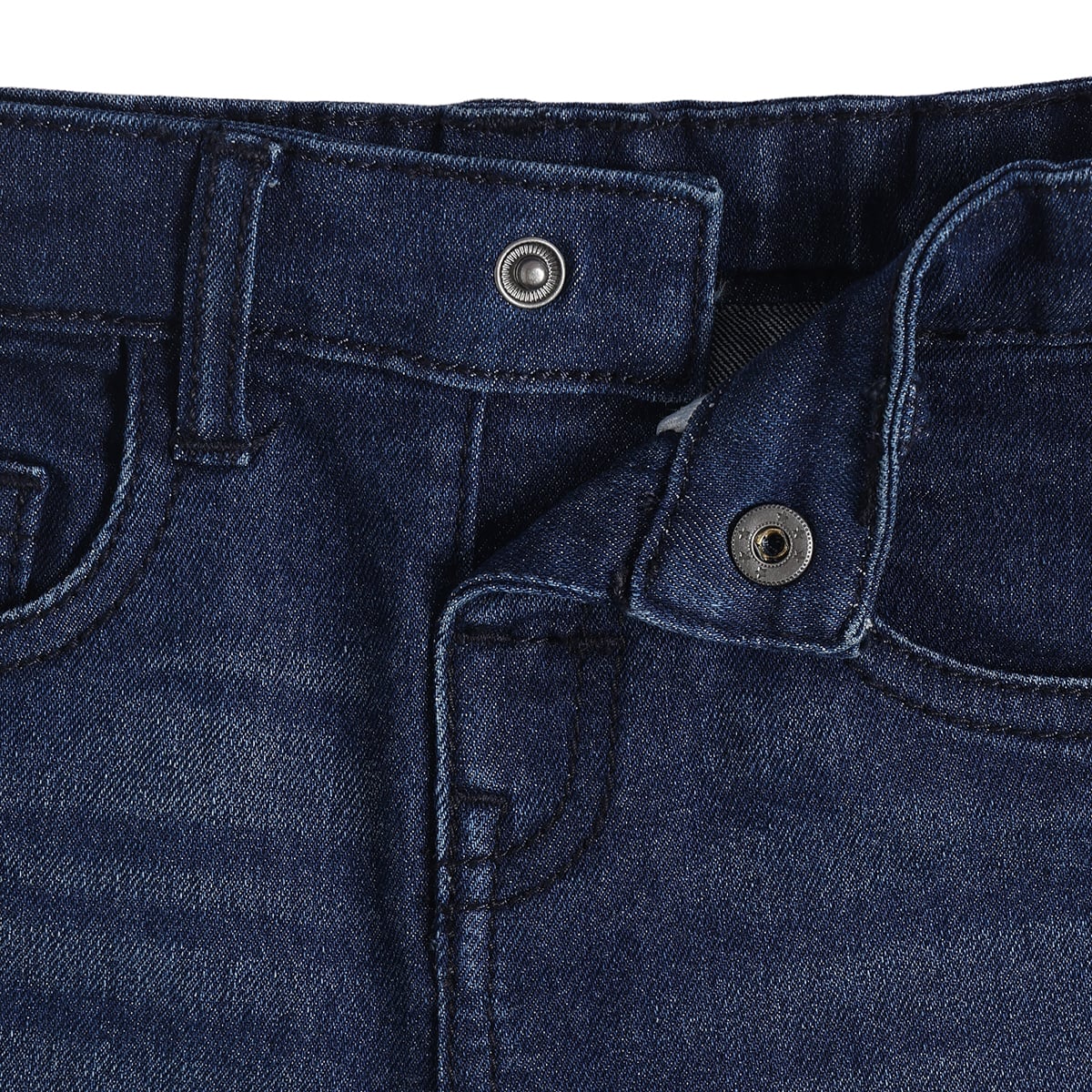 Baby Girls Dark Blue Washed Denim Pants Regular Fit Casual Wear