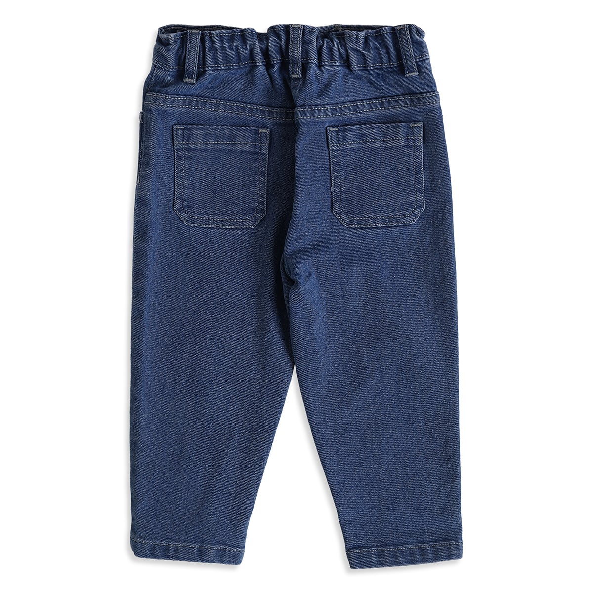Baby Girls Blue Cotton Denim Pants Regular Fit Casual Wear