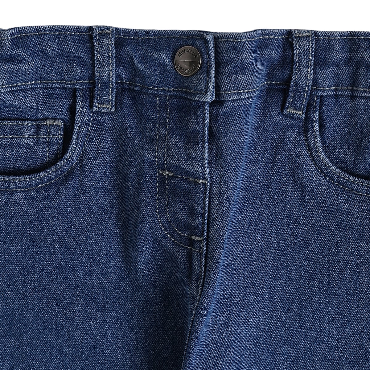Baby Girls Blue Cotton Denim Pants Regular Fit Casual Wear