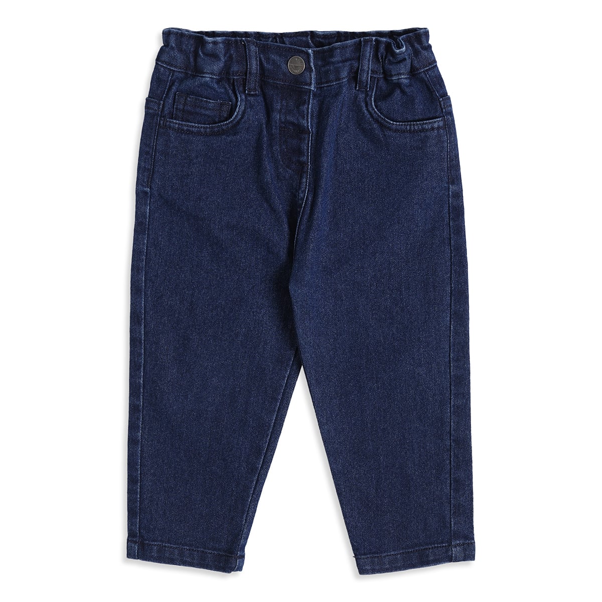 Baby Girls Dark Blue Denim Pants Regular Fit Casual Wear