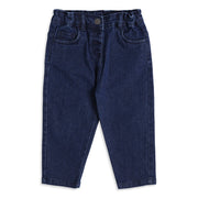 Baby Girls Dark Blue Denim Pants Regular Fit Casual Wear
