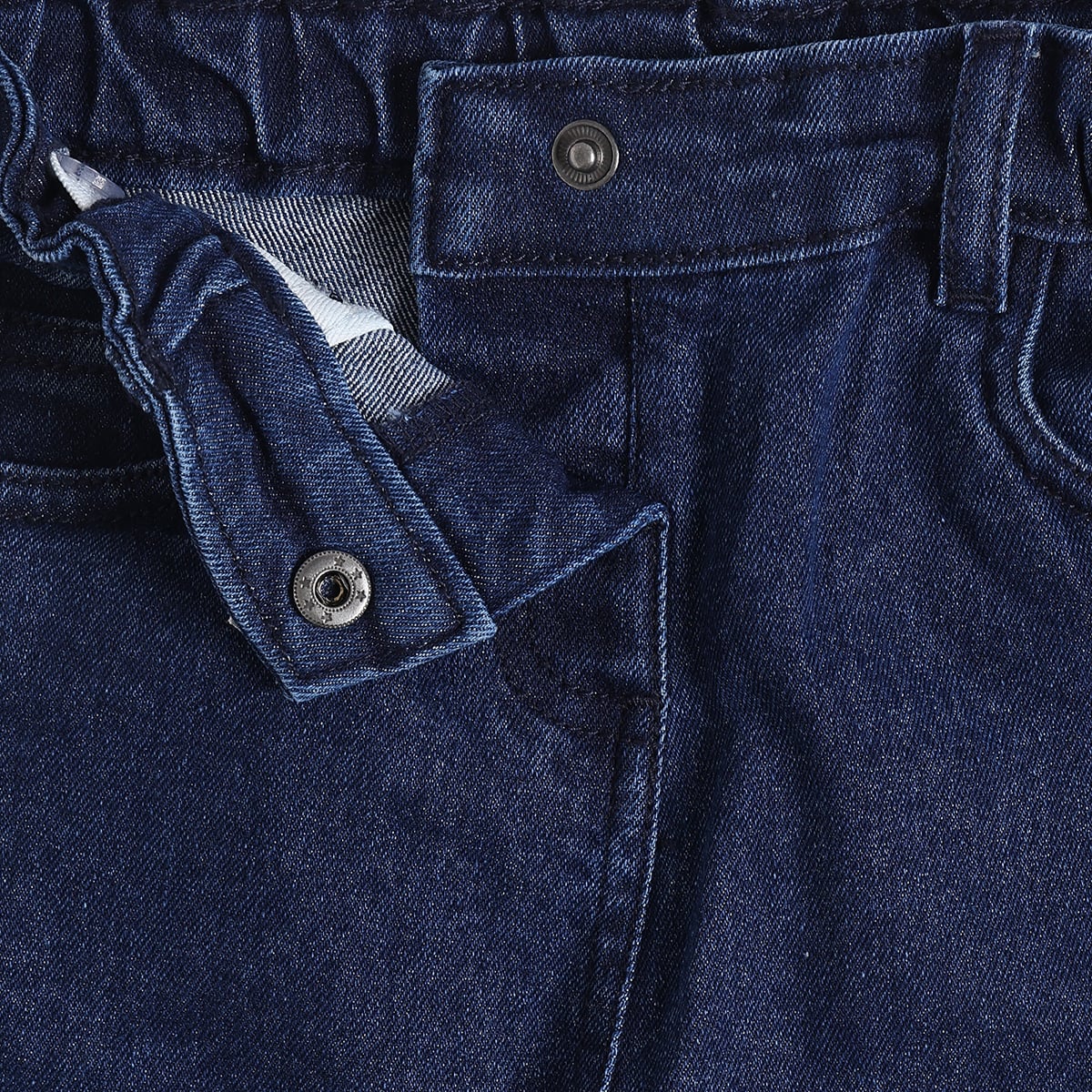Baby Girls Dark Blue Denim Pants Regular Fit Casual Wear