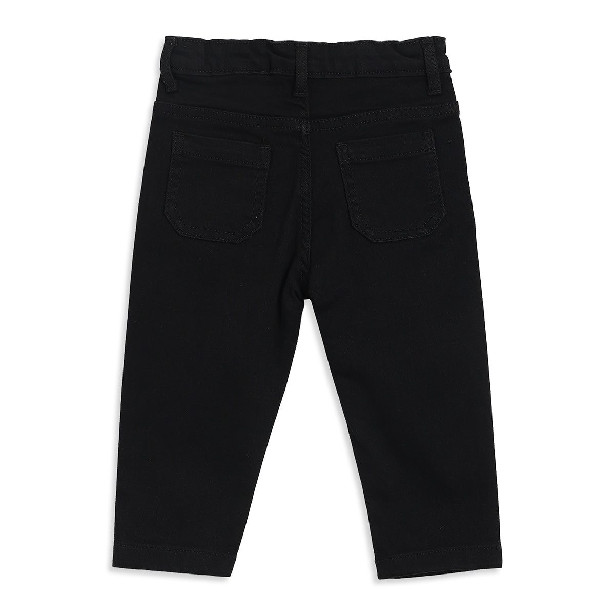 Baby Girls Black Denim Pants Regular Fit for Casual Wear
