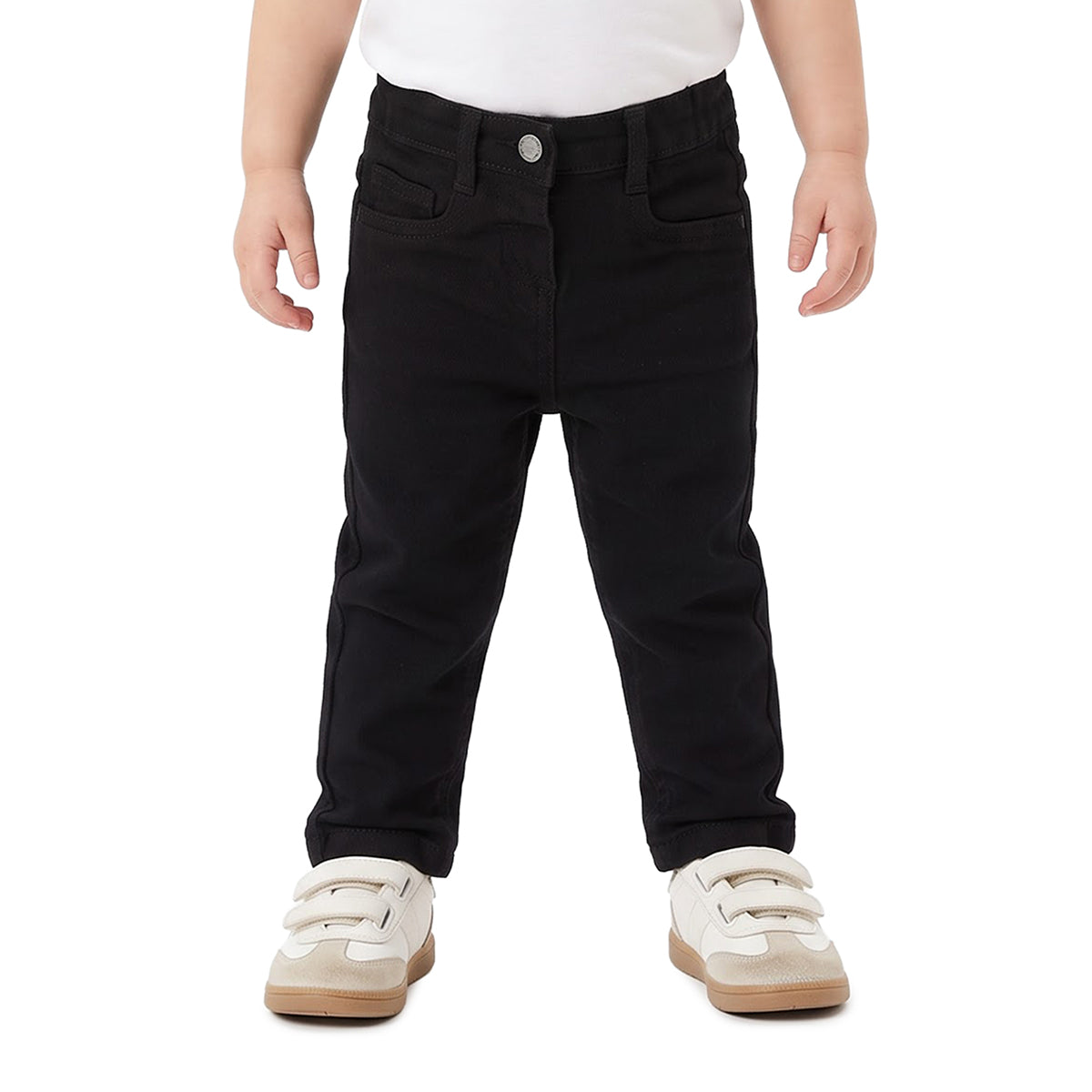 Baby Girls Black Denim Pants Regular Fit for Casual Wear