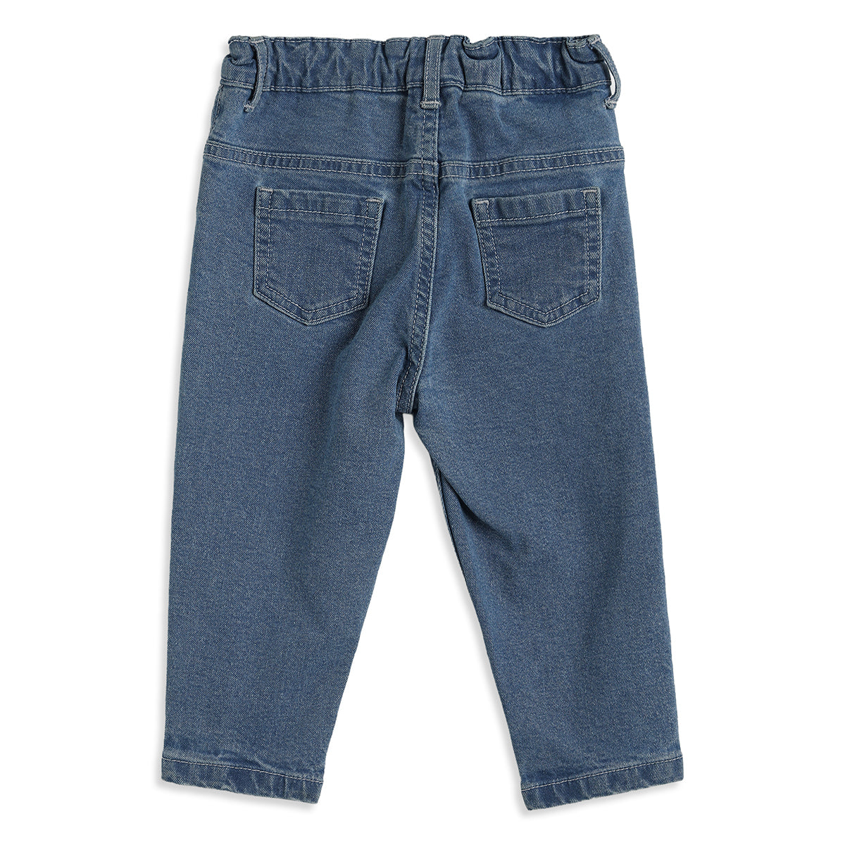 Baby Girls Blue Cotton Denim Pant Regular Fit Casual Wear