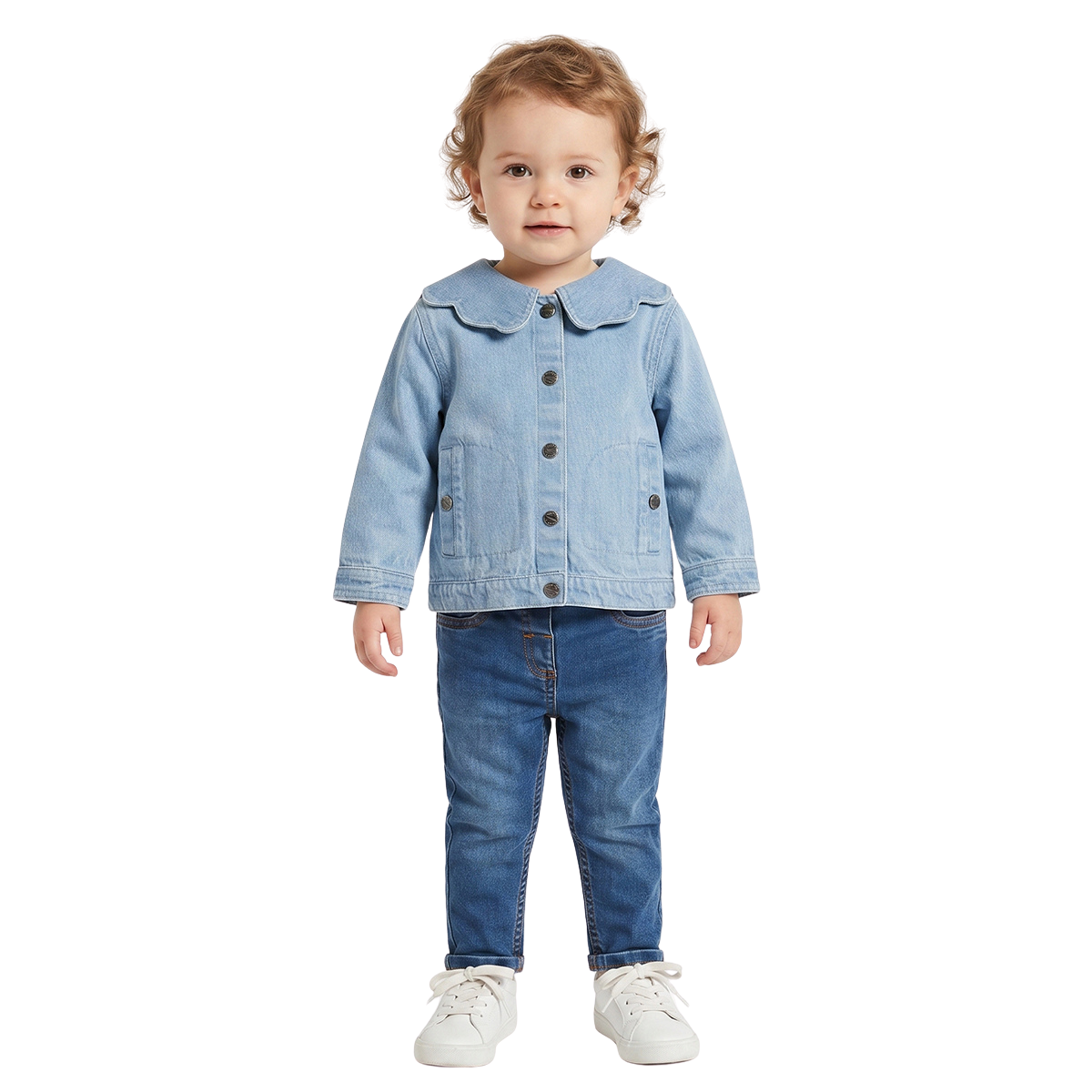 Baby Boys Blue Cotton Denim Pants Regular Fit Casual Denim Pants