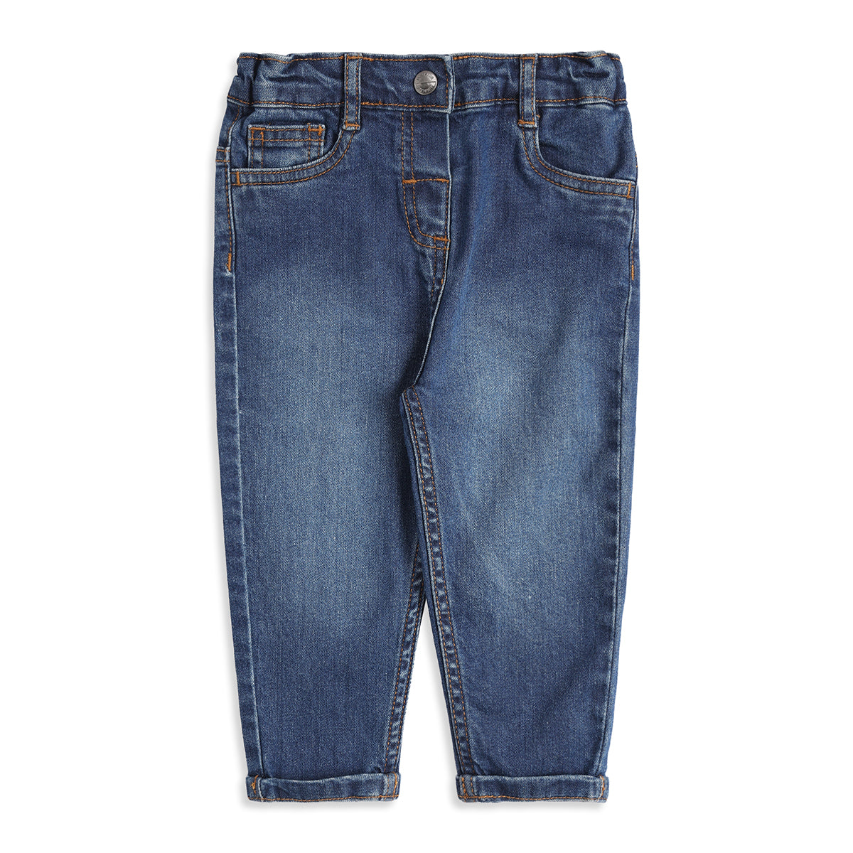 Baby Boys Blue Cotton Denim Pants Regular Fit Casual Denim Pants