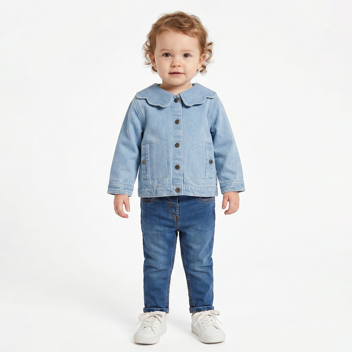 Baby Boys Blue Cotton Denim Pants Regular Fit Casual Denim Pants
