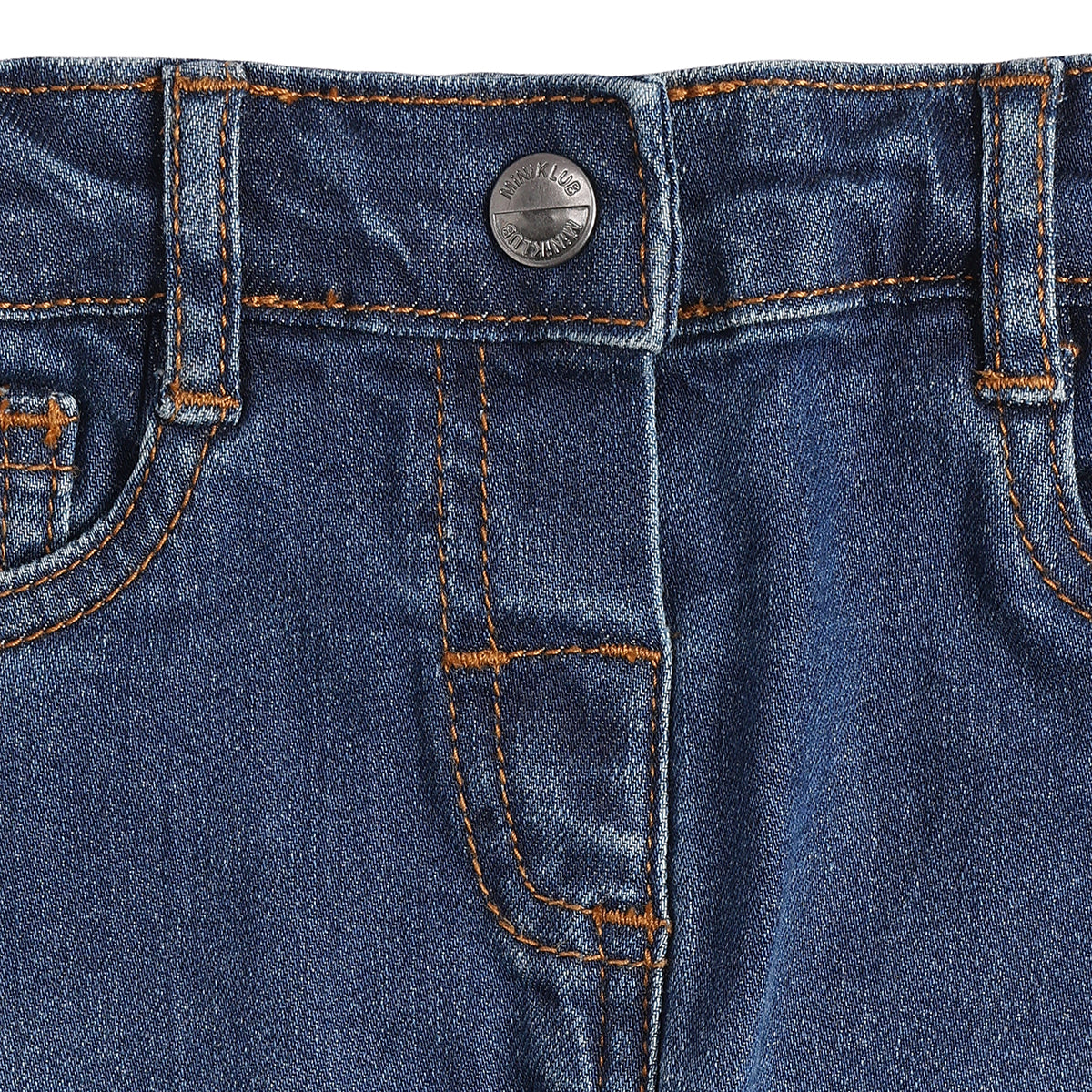 Baby Boys Blue Cotton Denim Pants Regular Fit Casual Denim Pants