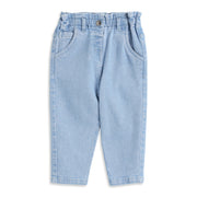 Baby Girls Light Blue Cotton Denim Pant Regular Fit Casual Denim Pant