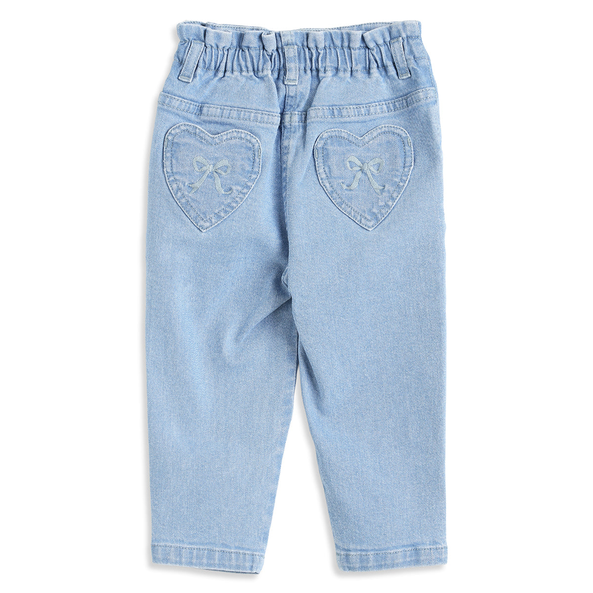 Baby Girls Light Blue Cotton Denim Pant Regular Fit Casual Denim Pant