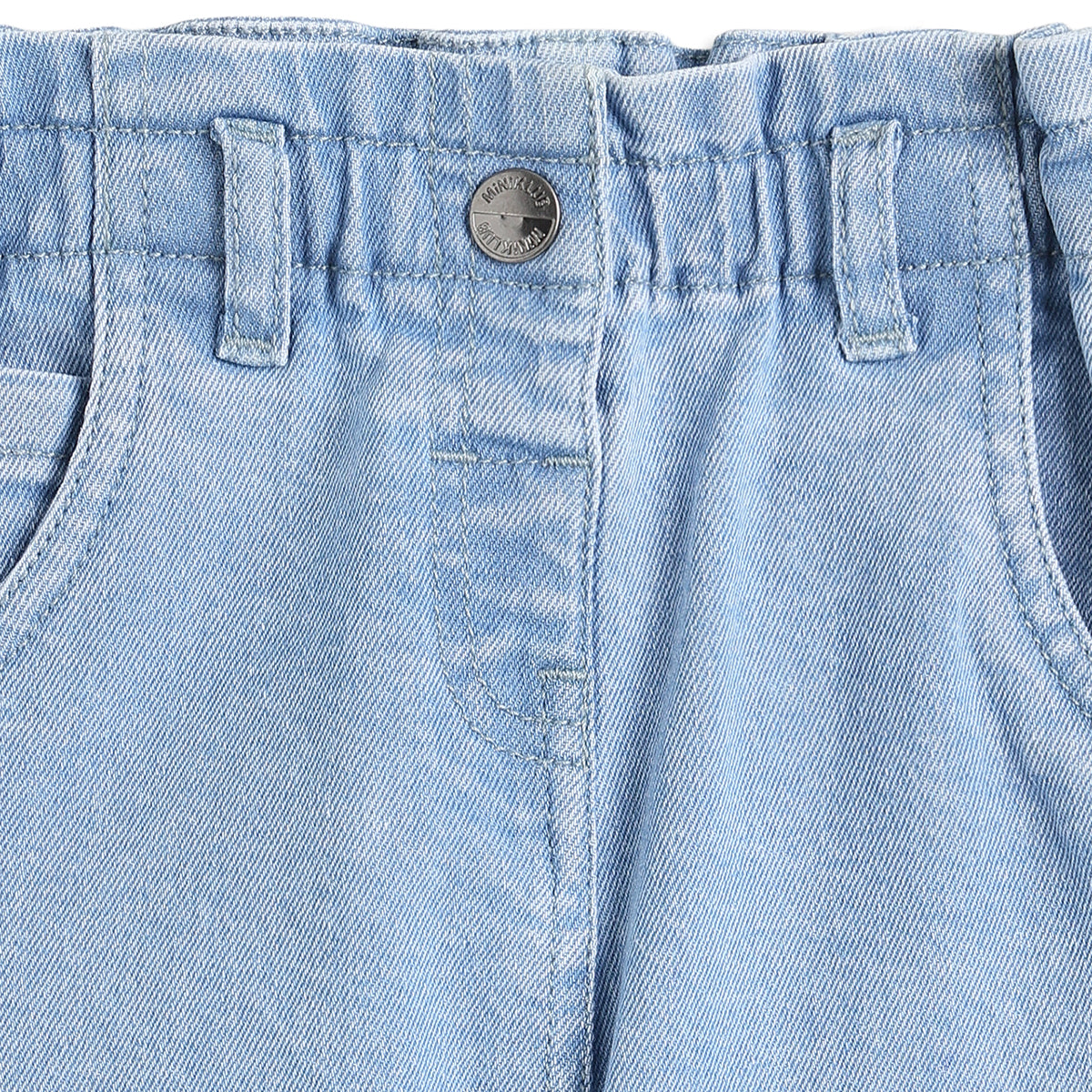 Baby Girls Light Blue Cotton Denim Pant Regular Fit Casual Denim Pant