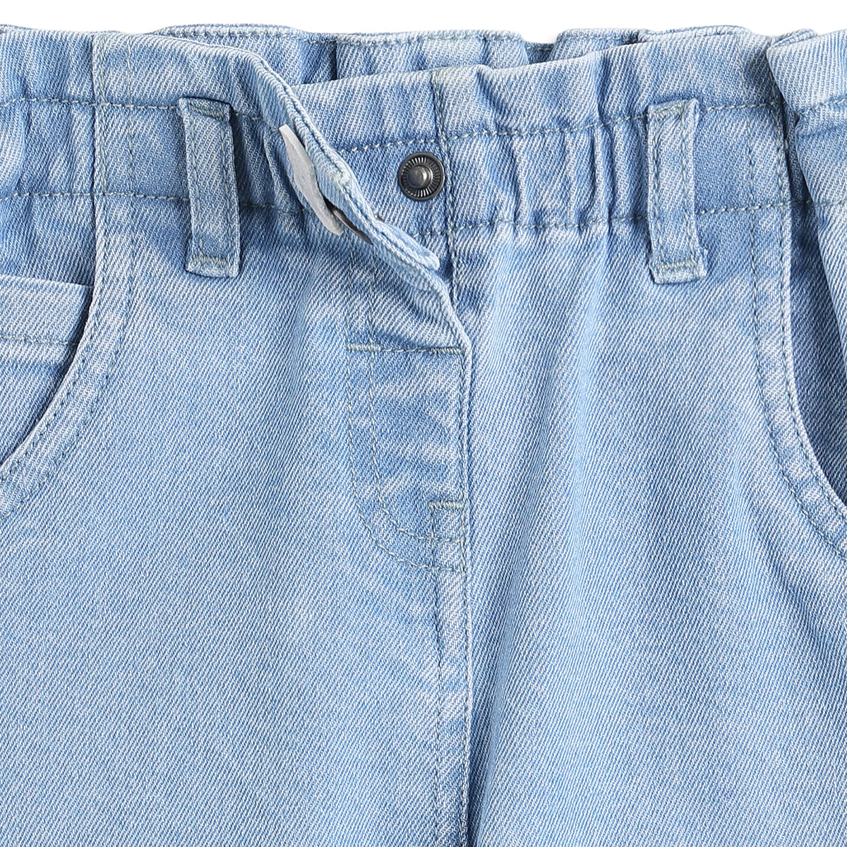 Baby Girls Light Blue Cotton Denim Pant Regular Fit Casual Denim Pant