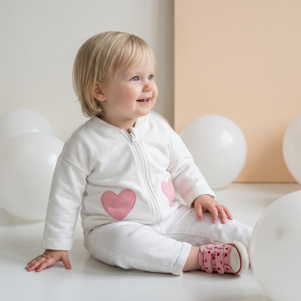 Baby Girls White Cotton Denim Bow Printed Wide-Leg Pant Pack Of 1 Regular Fit Casual Wear