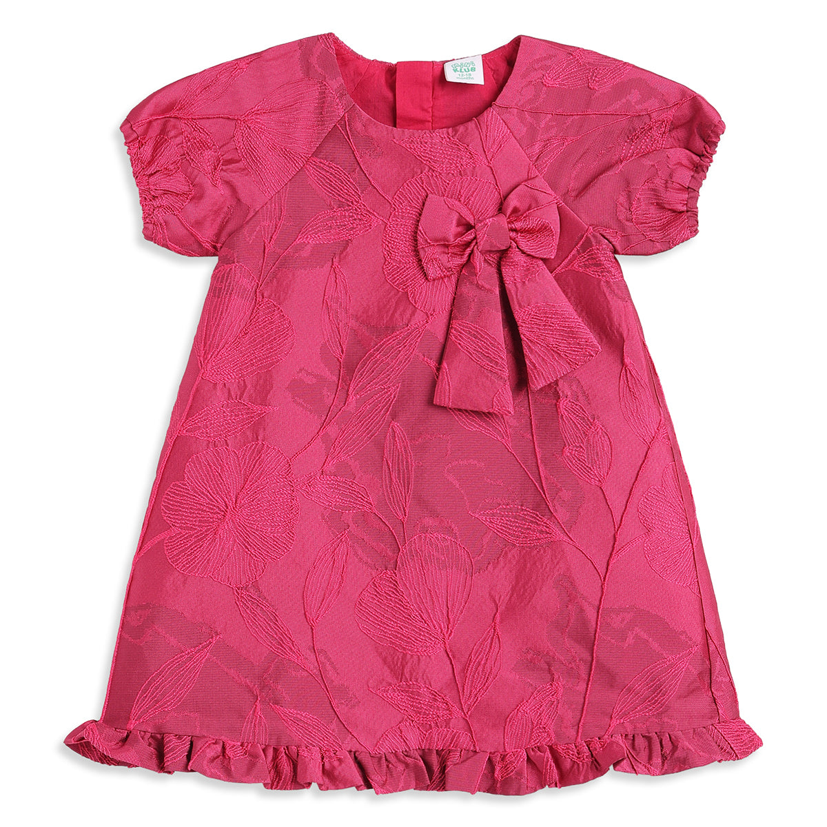 Baby Girls Pink Polyester Floral Party Dress Regular Fit Occasion Dress