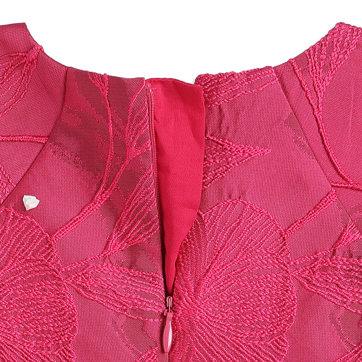 Baby Girls Pink Polyester Floral Party Dress Regular Fit Occasion Dress