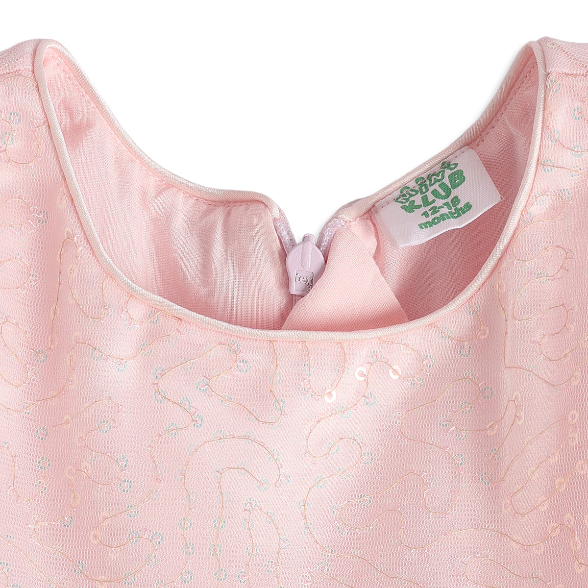 Baby Girls Light Pink Embellished Dress with Bloomers Regular Fit Party Wear