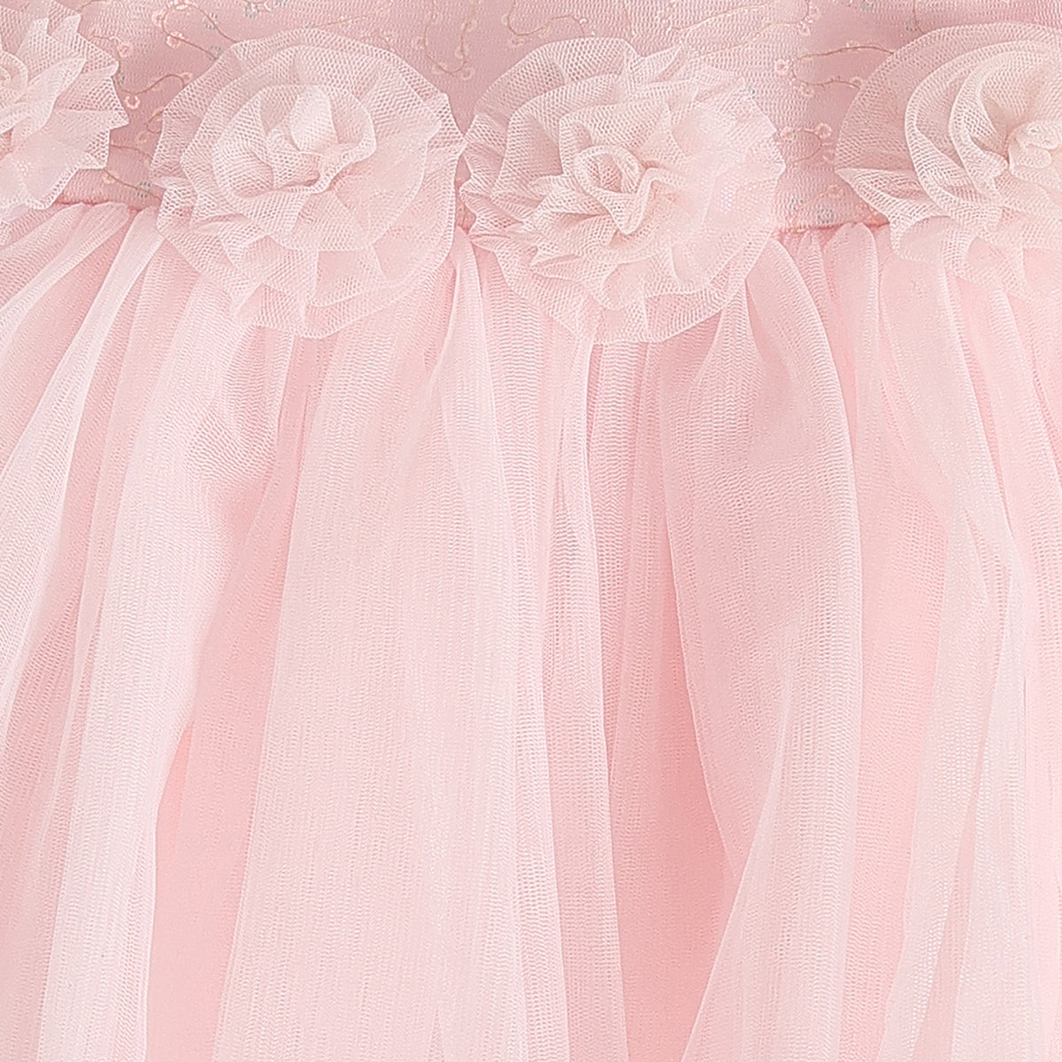 Baby Girls Light Pink Embellished Dress with Bloomers Regular Fit Party Wear