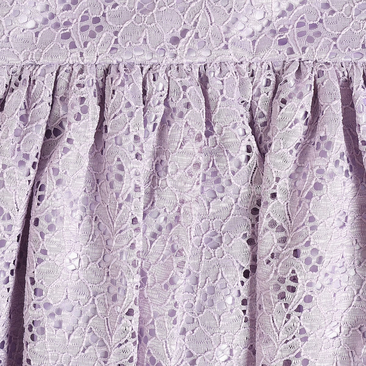 Baby Girls Lilac Floral Lace Dress With Bloomers Regular Fit Party Wear