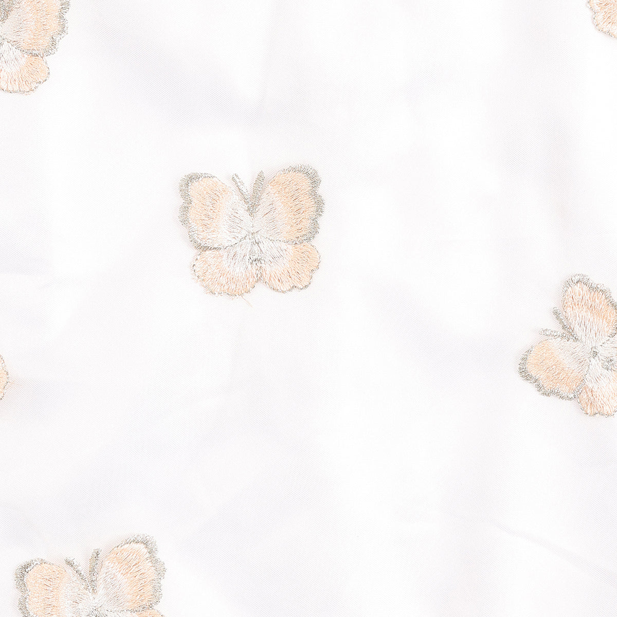Baby Girls White Polyester Butterfly Embroidered Dress Regular Fit Party Wear Dress