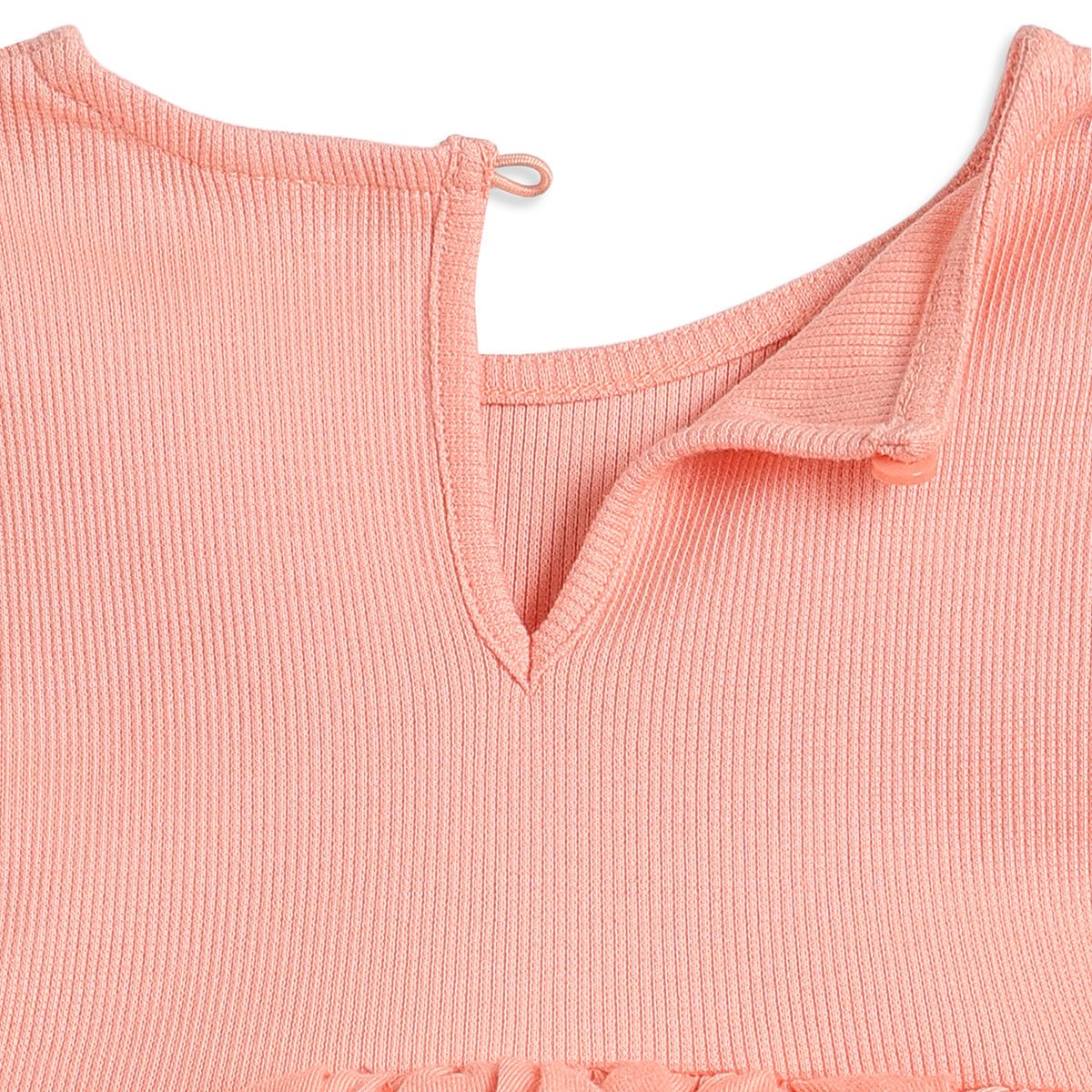 Baby Girls Peach Polyester Mesh Party Dress Regular Fit Occasion Dress
