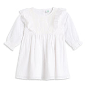 Baby Girls White Cotton Blend Lace Dress Regular Fit Casual Dress