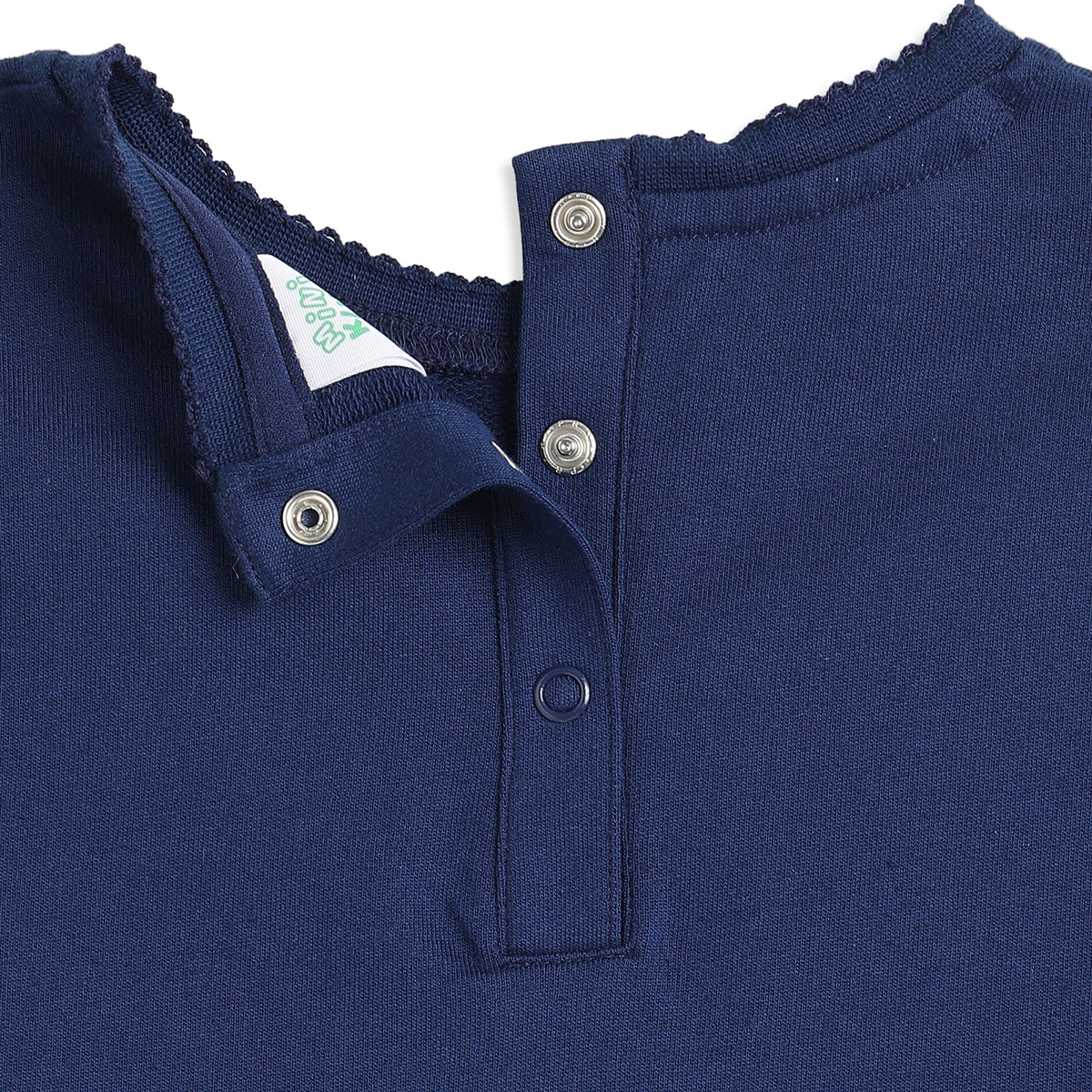 Baby Girls Navy Blue Cotton Knit Dress Regular Fit Casual Dress