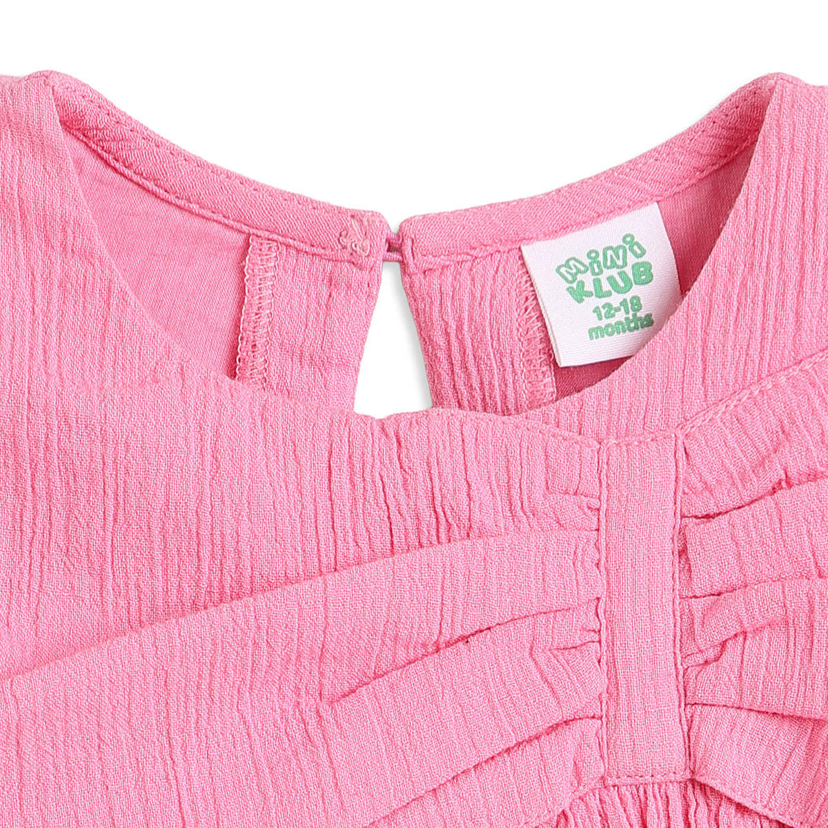 Baby Girls Pink Cotton Dress Regular Fit Casual Dress