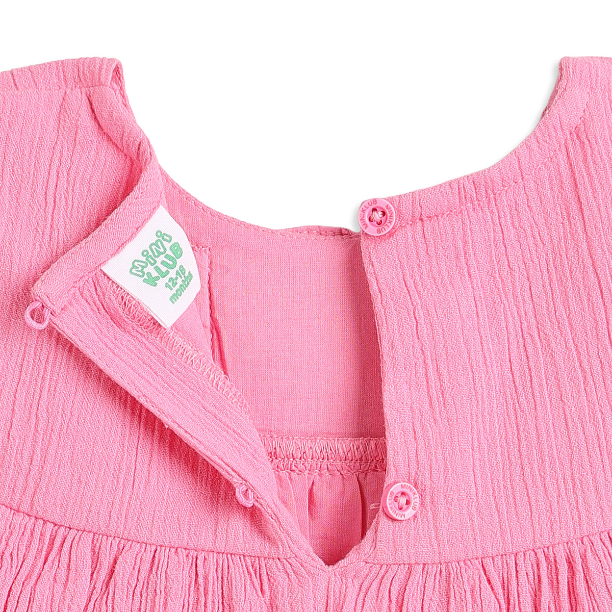 Baby Girls Pink Cotton Dress Regular Fit Casual Dress