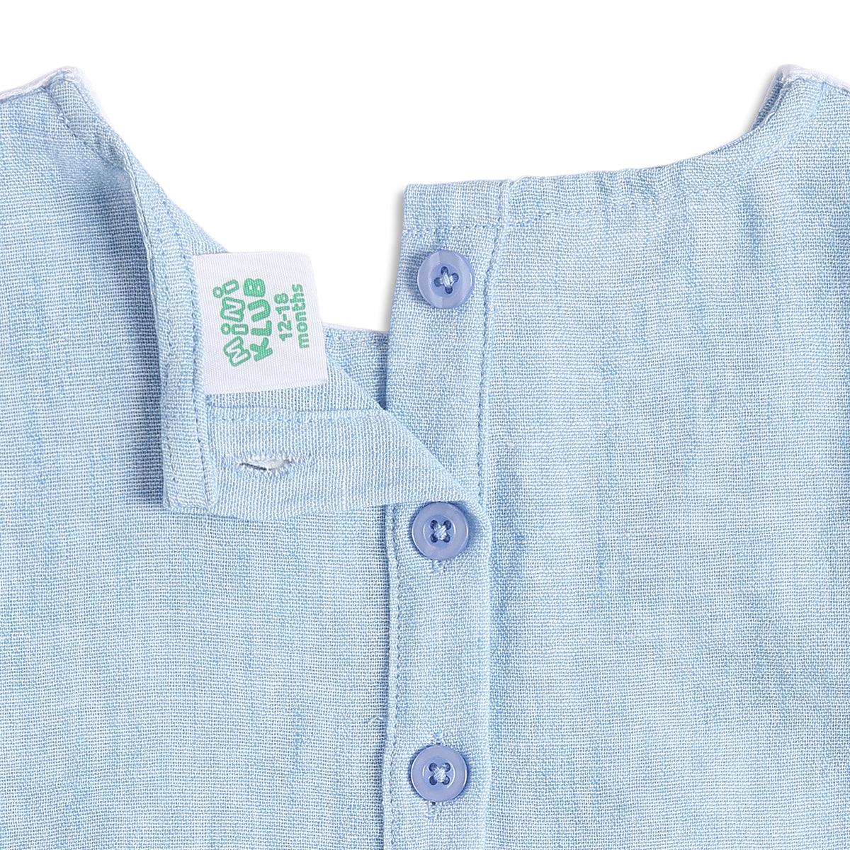 Baby Girls Light Blue Cotton Dress Regular Fit Casual Dress
