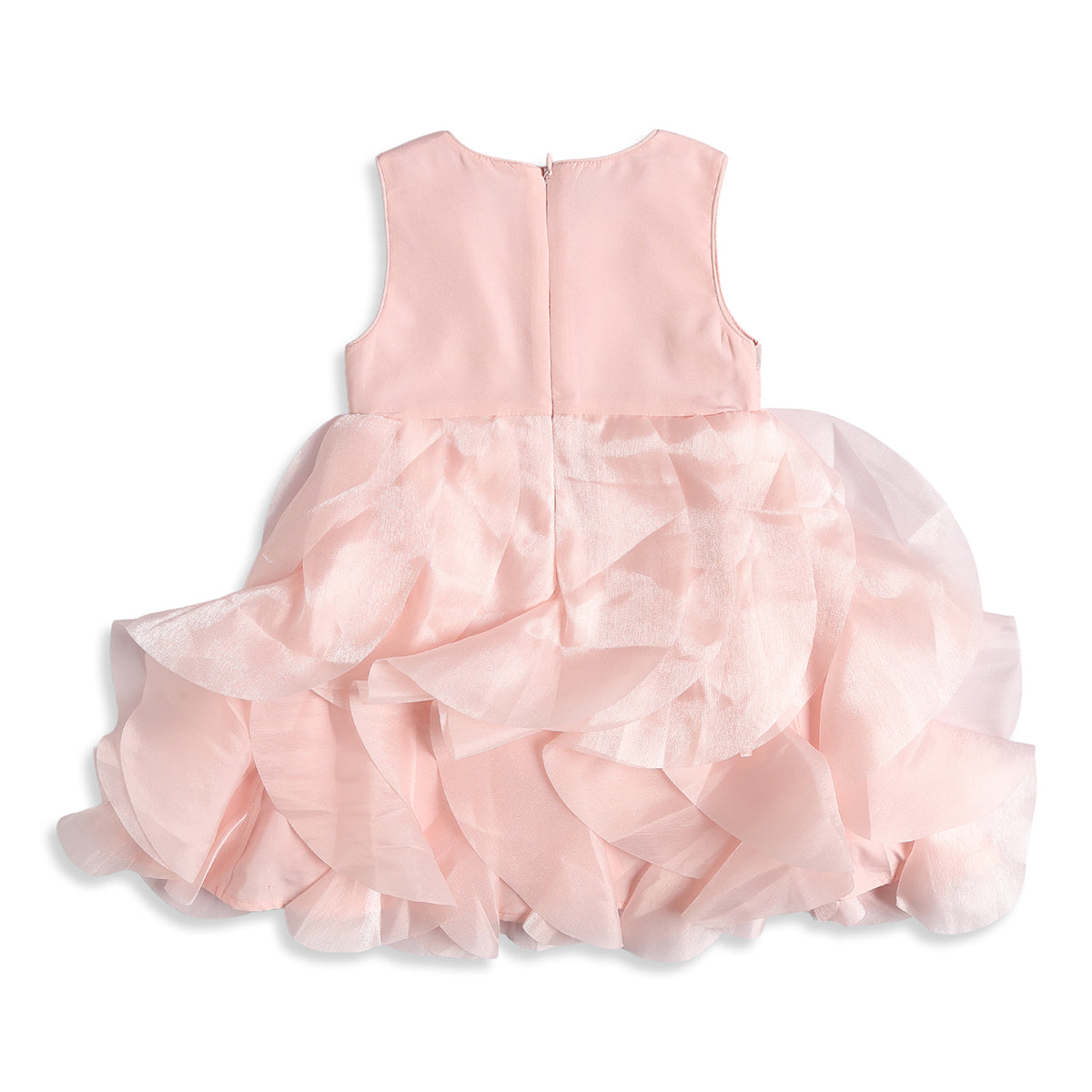 Baby Girls Peach Sequin Party Dress Regular Fit Party Dress