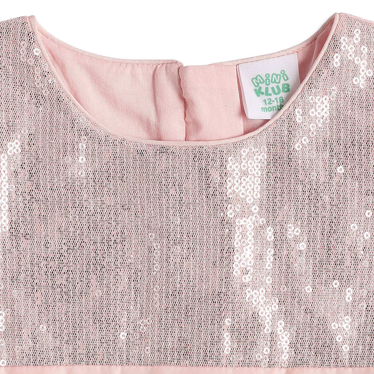 Baby Girls Peach Sequin Party Dress Regular Fit Party Dress