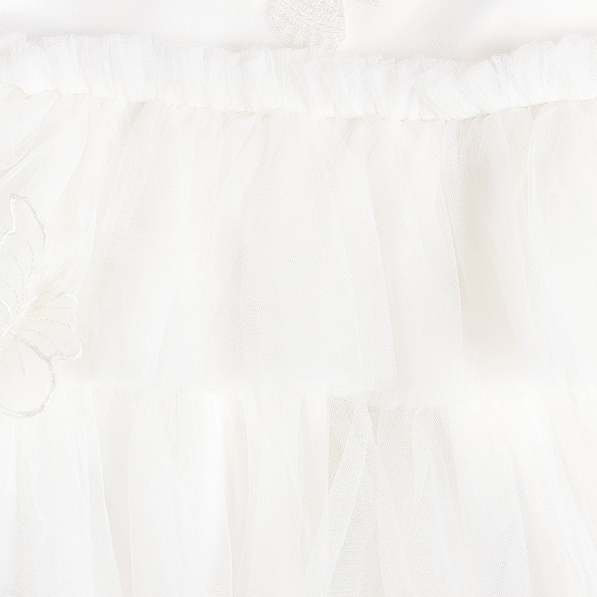 Baby Girls White Butterfly Embroidered Mesh Party Dress Regular Fit.