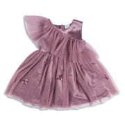 Baby Girls Mauve Mesh Party Dress Regular Fit.