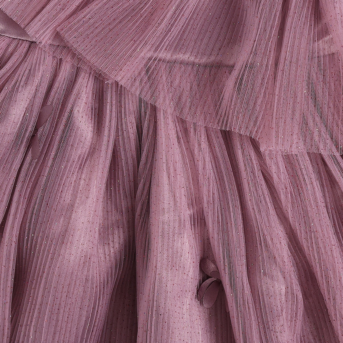 Baby Girls Mauve Mesh Party Dress Regular Fit.