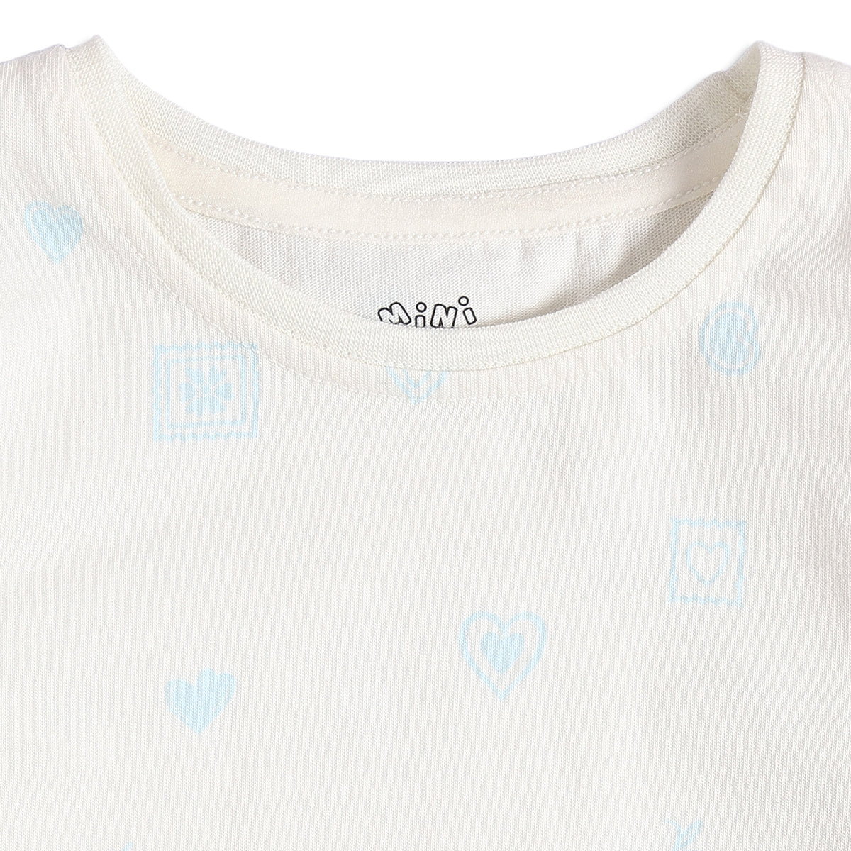 Baby Girls Light Blue Dungaree with White Printed T-Shirt Regular Fit.