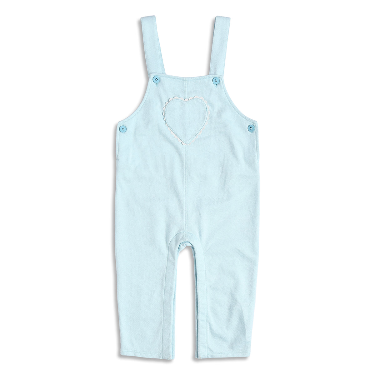 Baby Girls Light Blue Dungaree with White Printed T-Shirt Regular Fit.