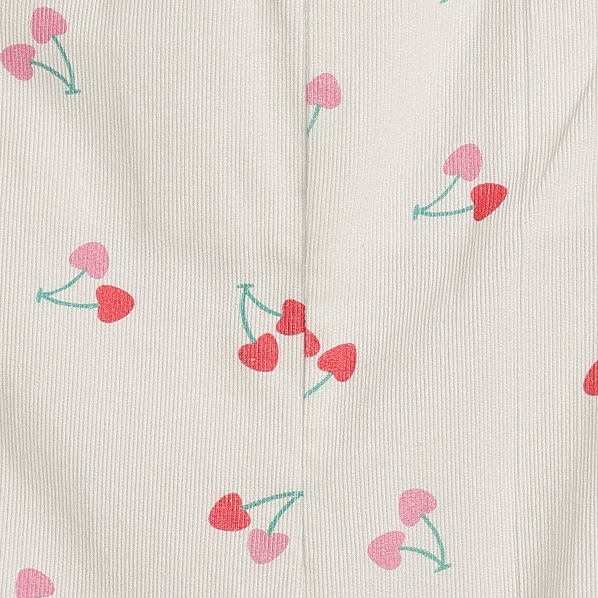 Baby Girls Cream Cherry Print Dungaree with Pink T-Shirt Regular Fit.