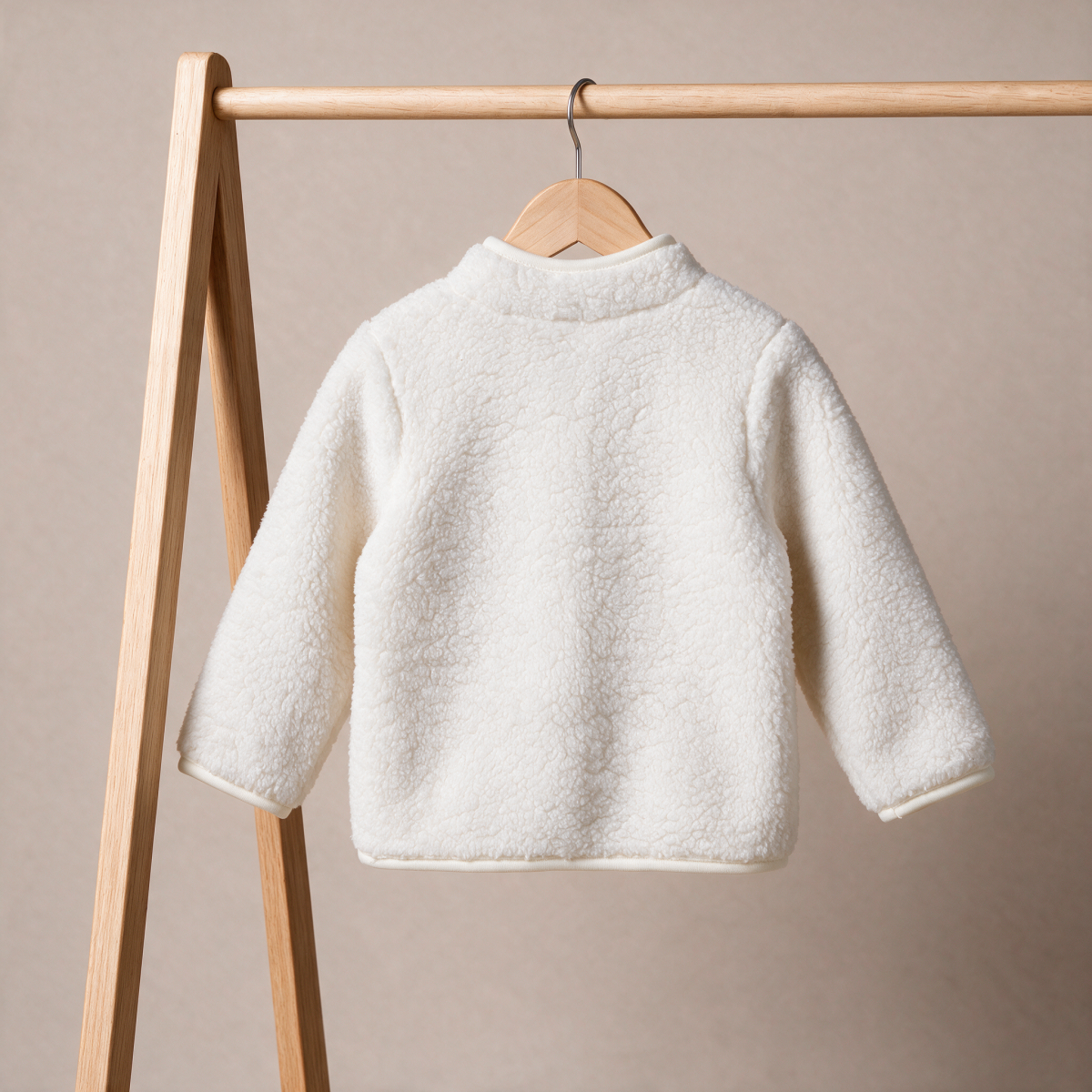 Baby Girls Off-White Soft Fur Heart Pocket Jacket Regular Fit Winter Wear