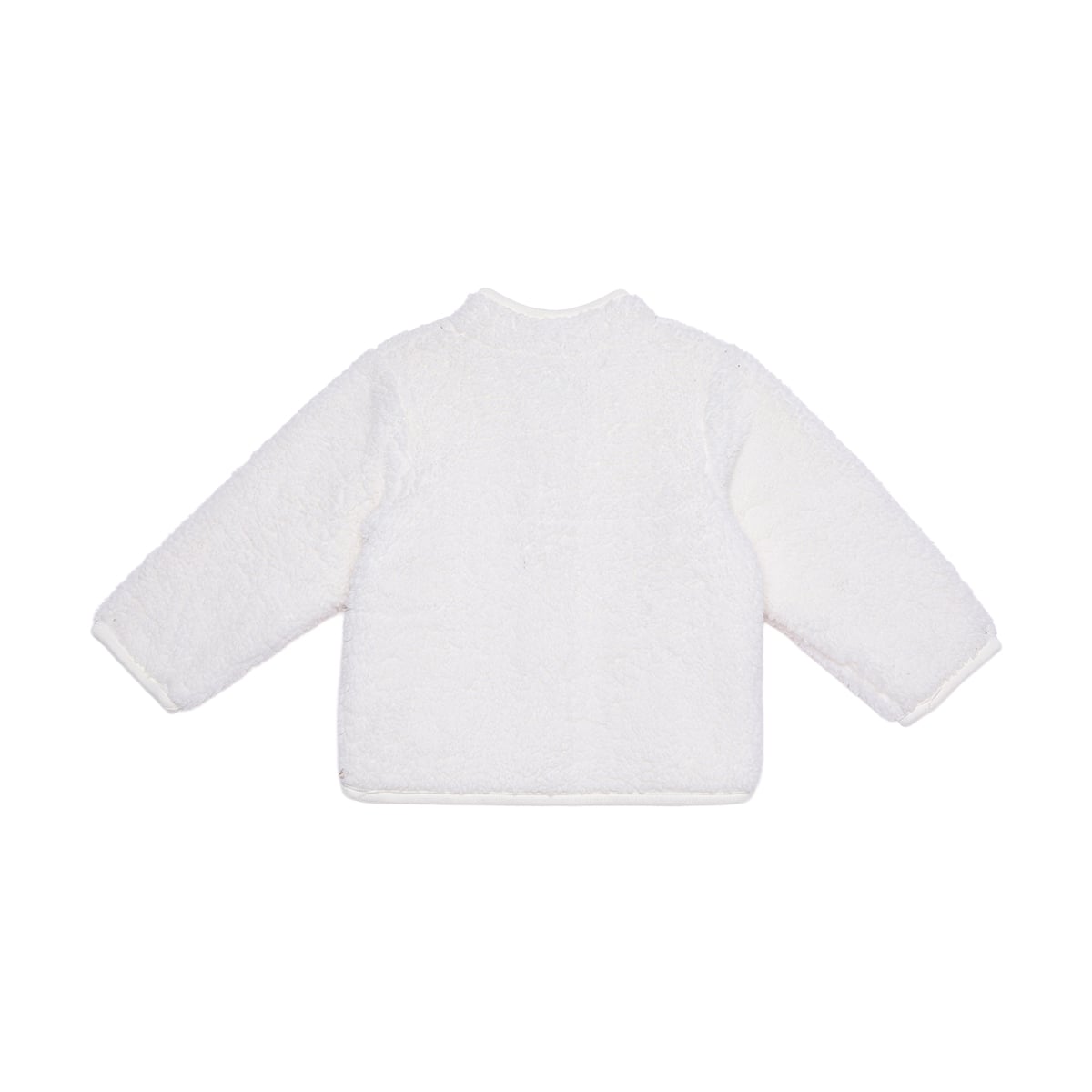 Baby Girls Off-White Soft Fur Heart Pocket Jacket Regular Fit Winter Wear
