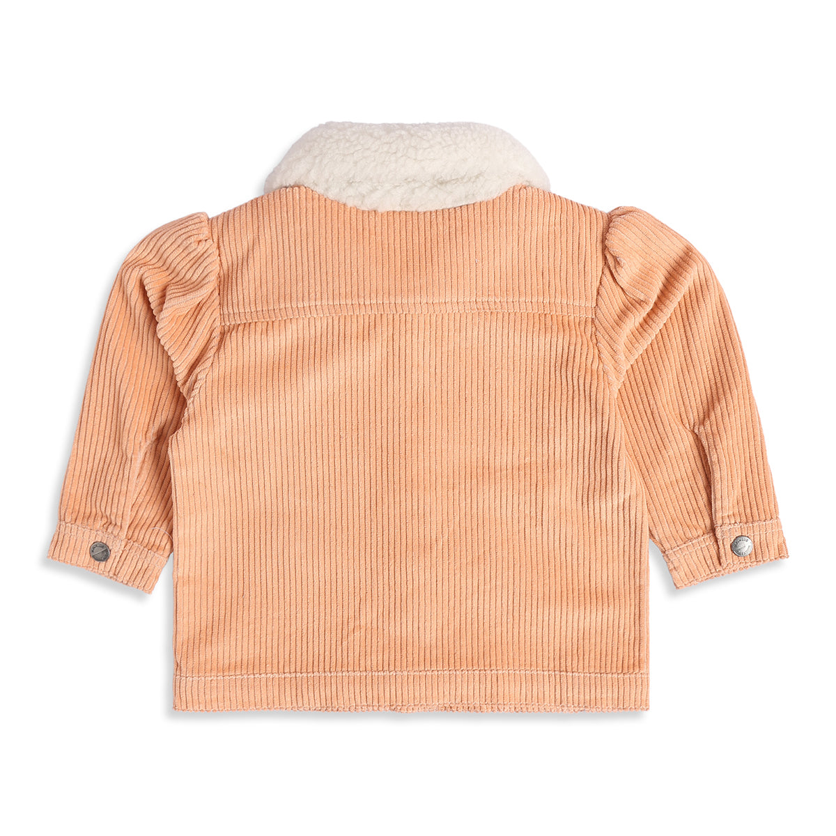 Baby Girls Peach Cotton Sherpa-Lined Jacket Regular Fit Casual Wear